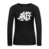 Alota Note$ Garmentry Monogram Women's Premium Long Sleeve T-Shirt - charcoal grey