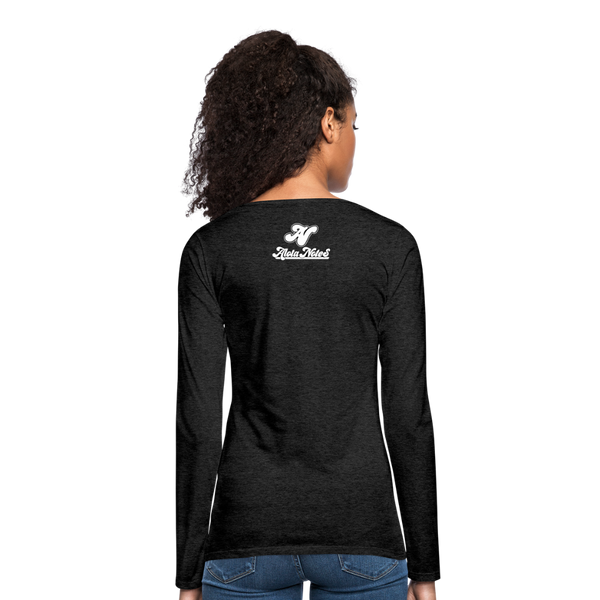 Alota Note$ Garmentry Monogram Women's Premium Long Sleeve T-Shirt - charcoal grey