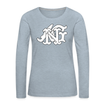 Alota Note$ Garmentry Monogram Women's Premium Long Sleeve T-Shirt - heather ice blue