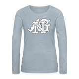 Alota Note$ Garmentry Monogram Women's Premium Long Sleeve T-Shirt - heather ice blue