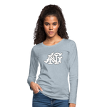 Alota Note$ Garmentry Monogram Women's Premium Long Sleeve T-Shirt - heather ice blue