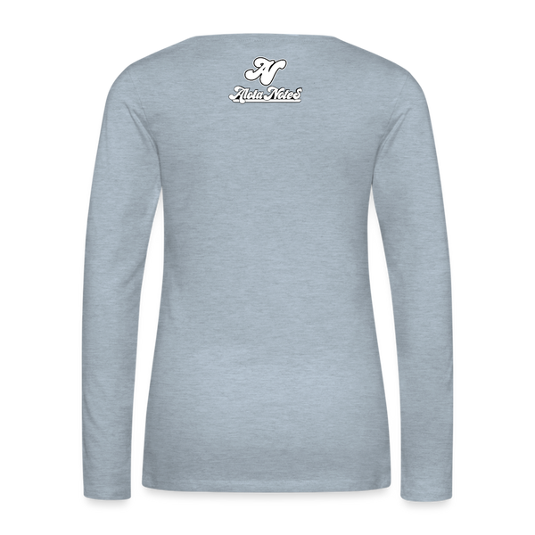 Alota Note$ Garmentry Monogram Women's Premium Long Sleeve T-Shirt - heather ice blue