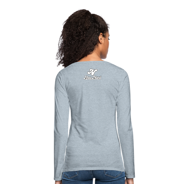 Alota Note$ Garmentry Monogram Women's Premium Long Sleeve T-Shirt - heather ice blue