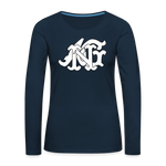 Alota Note$ Garmentry Monogram Women's Premium Long Sleeve T-Shirt - deep navy