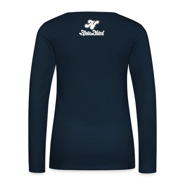 Alota Note$ Garmentry Monogram Women's Premium Long Sleeve T-Shirt - deep navy