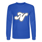 Alota Note$ White Lettermark x Icon/Wordmark Men's Long Sleeve T-Shirt - royal blue