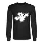 Alota Note$ White Lettermark x Icon/Wordmark Men's Long Sleeve T-Shirt - black