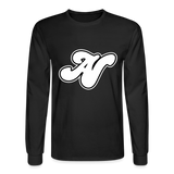 Alota Note$ White Lettermark x Icon/Wordmark Men's Long Sleeve T-Shirt - black