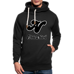 Alota Note$ Lettermark Shawl Collar Hoodie - black