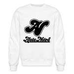 Alota Note$ Blk Lettermark/Wordmark + Icon/Monogram Unisex Crewneck Sweatshirt - white