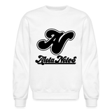 Alota Note$ Blk Lettermark/Wordmark + Icon/Monogram Unisex Crewneck Sweatshirt - white