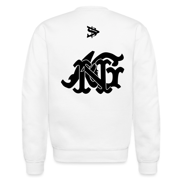 Alota Note$ Blk Lettermark/Wordmark + Icon/Monogram Unisex Crewneck Sweatshirt - white