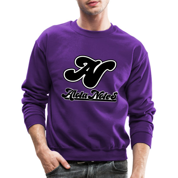 Alota Note$ Blk Lettermark/Wordmark + Icon/Monogram Unisex Crewneck Sweatshirt - purple