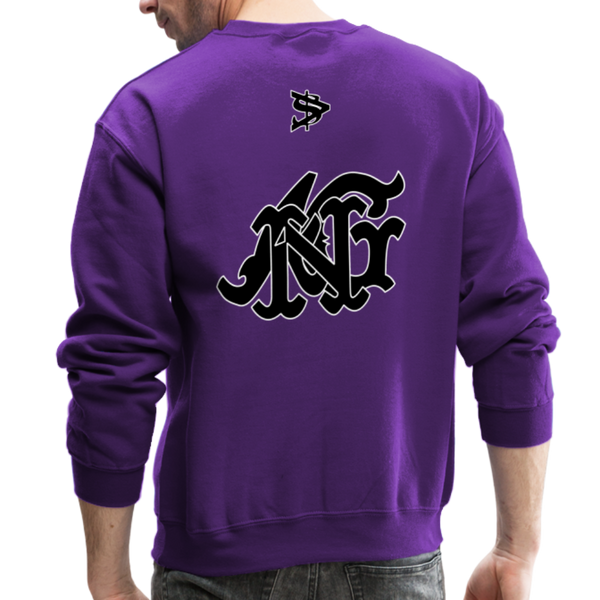 Alota Note$ Blk Lettermark/Wordmark + Icon/Monogram Unisex Crewneck Sweatshirt - purple