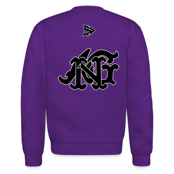 Alota Note$ Blk Lettermark/Wordmark + Icon/Monogram Unisex Crewneck Sweatshirt - purple