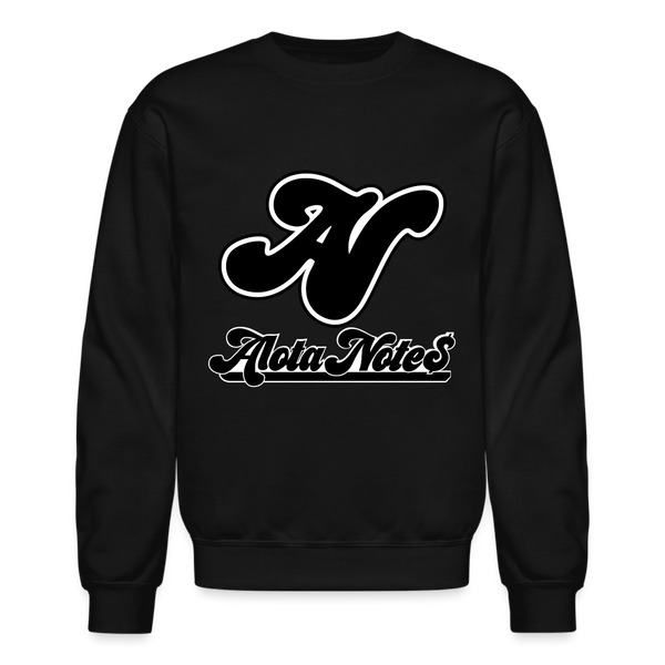 Alota Note$ Blk Lettermark/Wordmark + Icon/Monogram Unisex Crewneck Sweatshirt - black