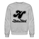 Alota Note$ Blk Lettermark/Wordmark + Icon/Monogram Unisex Crewneck Sweatshirt - heather gray