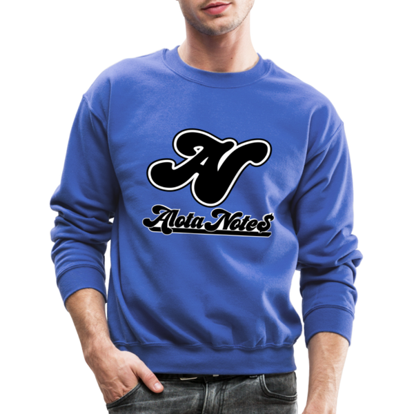 Alota Note$ Blk Lettermark/Wordmark + Icon/Monogram Unisex Crewneck Sweatshirt - royal blue