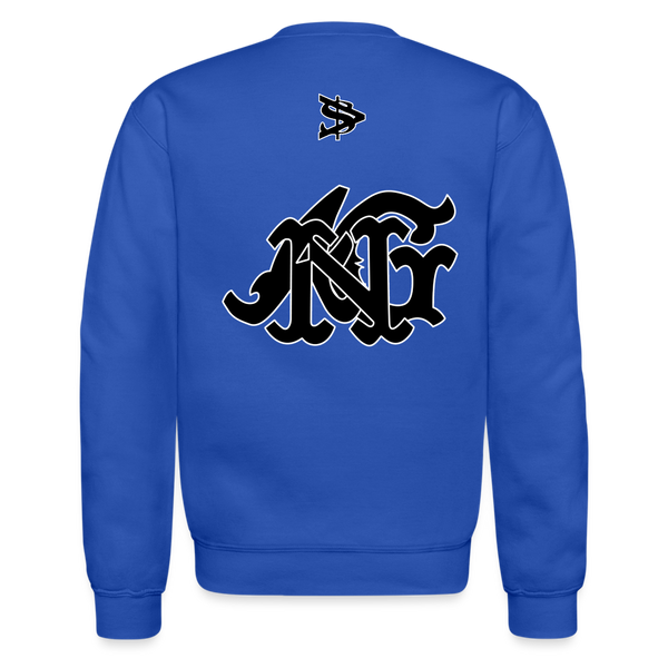 Alota Note$ Blk Lettermark/Wordmark + Icon/Monogram Unisex Crewneck Sweatshirt - royal blue