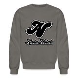 Alota Note$ Blk Lettermark/Wordmark + Icon/Monogram Unisex Crewneck Sweatshirt - asphalt gray