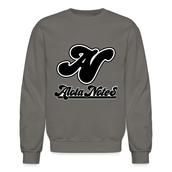 Alota Note$ Blk Lettermark/Wordmark + Icon/Monogram Unisex Crewneck Sweatshirt - asphalt gray