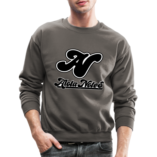 Alota Note$ Blk Lettermark/Wordmark + Icon/Monogram Unisex Crewneck Sweatshirt - asphalt gray