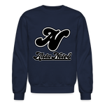 Alota Note$ Blk Lettermark/Wordmark + Icon/Monogram Unisex Crewneck Sweatshirt - navy