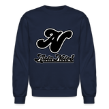 Alota Note$ Blk Lettermark/Wordmark + Icon/Monogram Unisex Crewneck Sweatshirt - navy