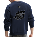 Alota Note$ Blk Lettermark/Wordmark + Icon/Monogram Unisex Crewneck Sweatshirt - navy