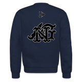 Alota Note$ Blk Lettermark/Wordmark + Icon/Monogram Unisex Crewneck Sweatshirt - navy