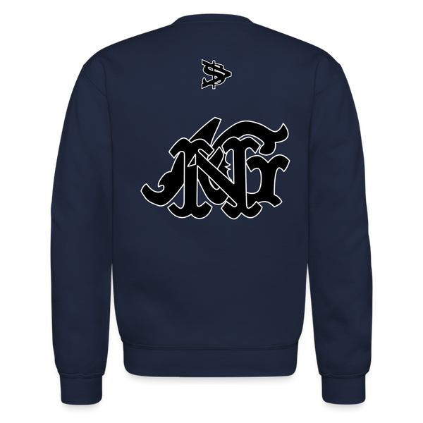 Alota Note$ Blk Lettermark/Wordmark + Icon/Monogram Unisex Crewneck Sweatshirt - navy