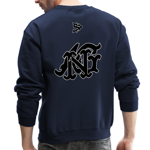 Alota Note$ Blk Lettermark/Wordmark + Icon/Monogram Unisex Crewneck Sweatshirt - navy