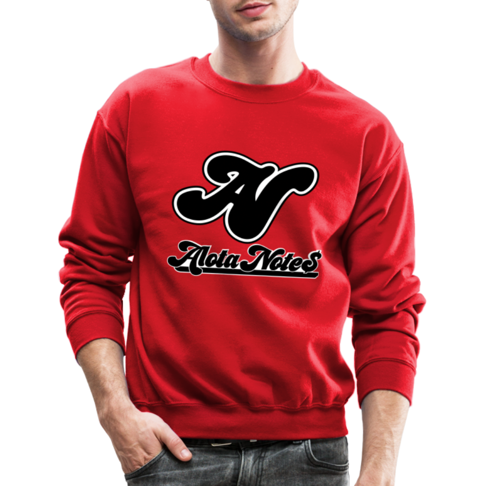 Alota Note$ Blk Lettermark/Wordmark + Icon/Monogram Unisex Crewneck Sweatshirt - red