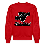 Alota Note$ Blk Lettermark/Wordmark + Icon/Monogram Unisex Crewneck Sweatshirt - red