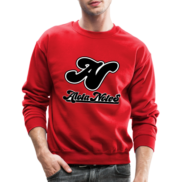 Alota Note$ Blk Lettermark/Wordmark + Icon/Monogram Unisex Crewneck Sweatshirt - red