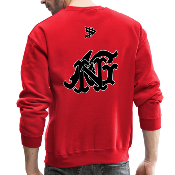 Alota Note$ Blk Lettermark/Wordmark + Icon/Monogram Unisex Crewneck Sweatshirt - red