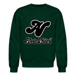 Alota Note$ Blk Lettermark/Wordmark + Icon/Monogram Unisex Crewneck Sweatshirt - forest green