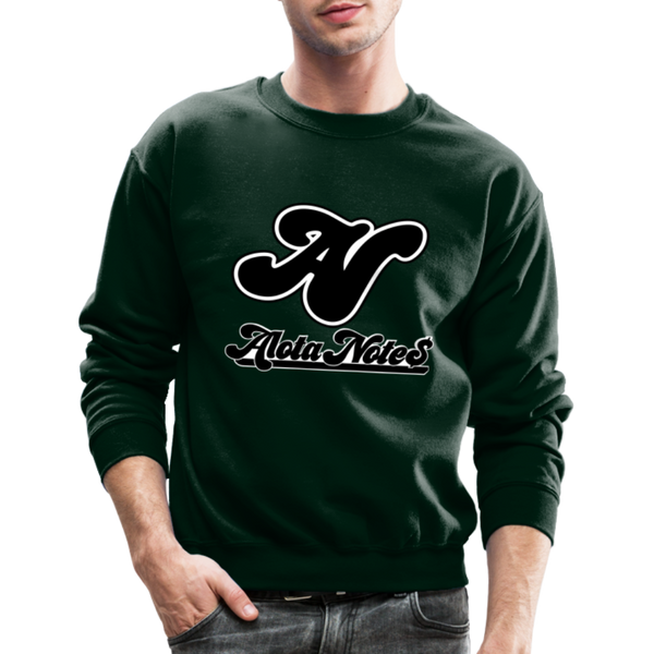 Alota Note$ Blk Lettermark/Wordmark + Icon/Monogram Unisex Crewneck Sweatshirt - forest green