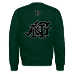 Alota Note$ Blk Lettermark/Wordmark + Icon/Monogram Unisex Crewneck Sweatshirt - forest green