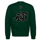 Alota Note$ Blk Lettermark/Wordmark + Icon/Monogram Unisex Crewneck Sweatshirt - forest green