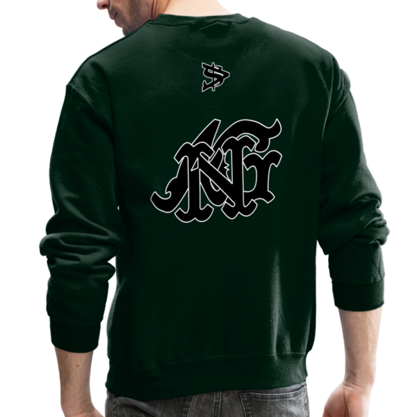 Alota Note$ Blk Lettermark/Wordmark + Icon/Monogram Unisex Crewneck Sweatshirt - forest green