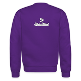 Alota Note$ Garmentry Monogram/Wordmark + Icon/Wordmark Scripted Sleeve Unisex Crewneck Sweatshirt - purple