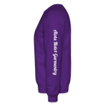 Alota Note$ Garmentry Monogram/Wordmark + Icon/Wordmark Scripted Sleeve Unisex Crewneck Sweatshirt - purple