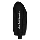 Alota Note$ Garmentry Monogram/Wordmark + Icon/Wordmark Scripted Sleeve Unisex Crewneck Sweatshirt - black