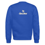 Alota Note$ Garmentry Monogram/Wordmark + Icon/Wordmark Scripted Sleeve Unisex Crewneck Sweatshirt - royal blue