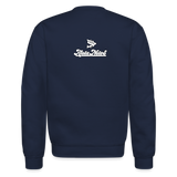 Alota Note$ Garmentry Monogram/Wordmark + Icon/Wordmark Scripted Sleeve Unisex Crewneck Sweatshirt - navy