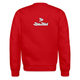 Alota Note$ Garmentry Monogram/Wordmark + Icon/Wordmark Scripted Sleeve Unisex Crewneck Sweatshirt - red