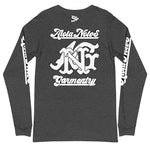 Alota Note$ Lettermark Left Chest Unisex Long Sleeve Tee - Bella + Canvas 3501