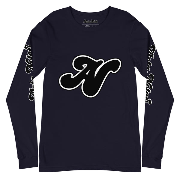 Alota Note$ Black Lettermark Unisex Long Sleeve Tee