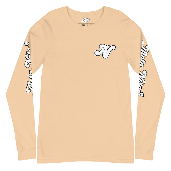 Alota Note$ Lettermark Left Chest Unisex Long Sleeve Tee - Bella + Canvas 3501